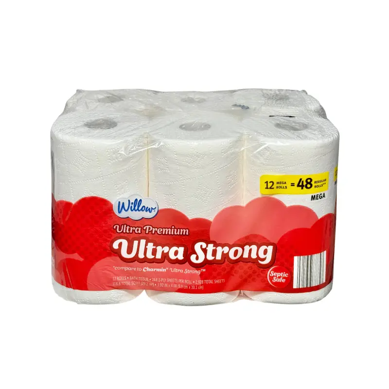 WILLOW - ULTRA STRONG BATH TISSUE 12=48 ROLLS 12PK