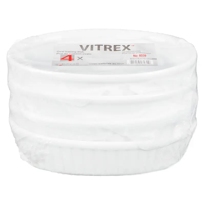 VITREX - SMALL OVAL BAKING DISH 5.75IN 4EA