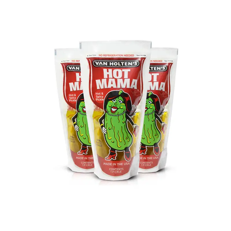 VAN HOLTEN'S - HOT MAMA JUMBO PICKLES IN POUCH 12x28 GR