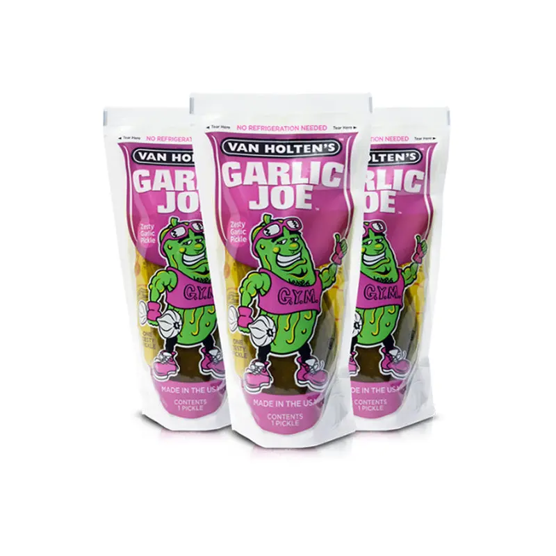 VAN HOLTENS - GARLIC JOE KOSHER CHARACTER POUCHED PICKLE 9OZ