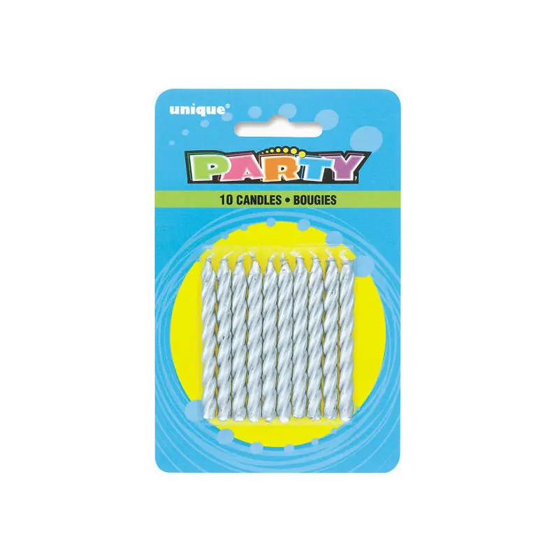 UNIQUE - SILVER SPIRAL CANDLE 10EA