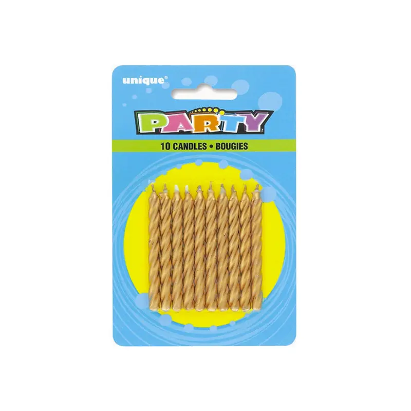 UNIQUE - GOLD SPIRAL CANDLE 10EA