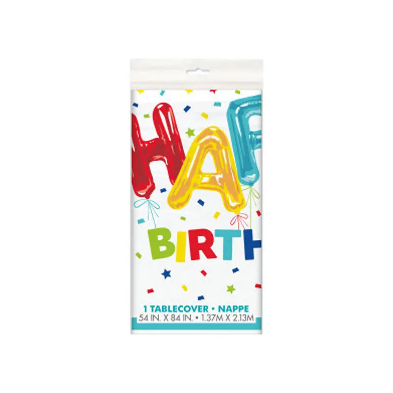 UNIQUE - HAPPY BALLOON BIRTHDAY PLASTIC TABLE COVER EA