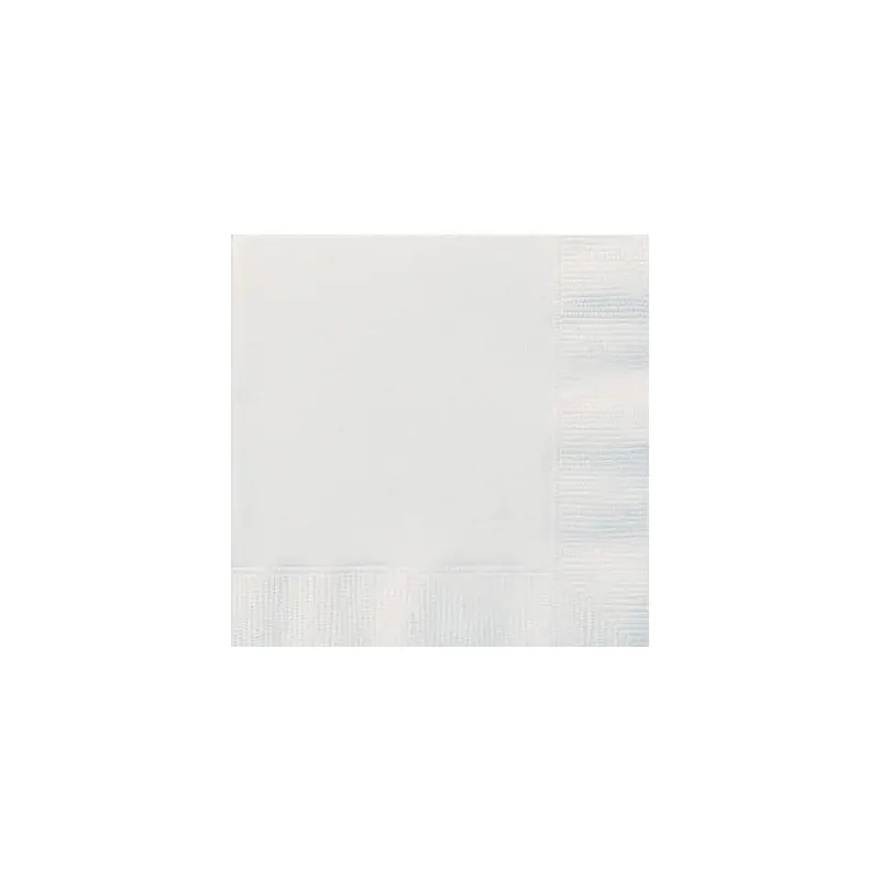 UNIQUE - BRIGHT WHITE BEVERAGE NAPKINS 20CT