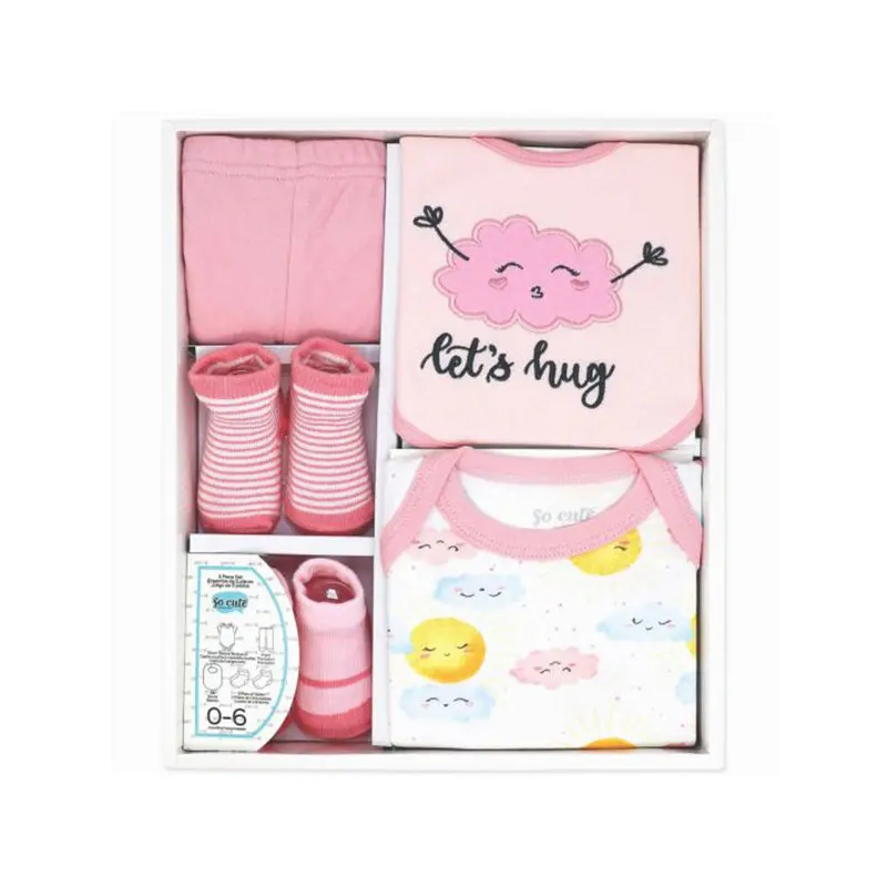 5PC-COTTON PINK SET- LETS HUG