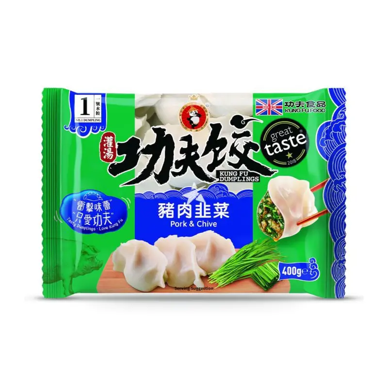 21041 KUNG FU Pork & Chive Dumplings - Hoanh Thanh Heo He 400g x 25