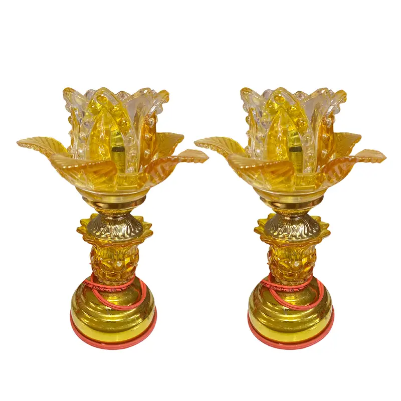 17093 Color Glass One Flower Lamp Den Mau Ban Tho 1 Bong Hoa 2pcs x 1