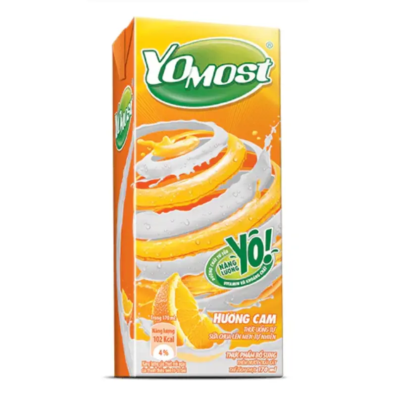 Yomost drink natural fermented orange flavor r Sua Chua Uong Len Men Vi Cam 170ml x 1