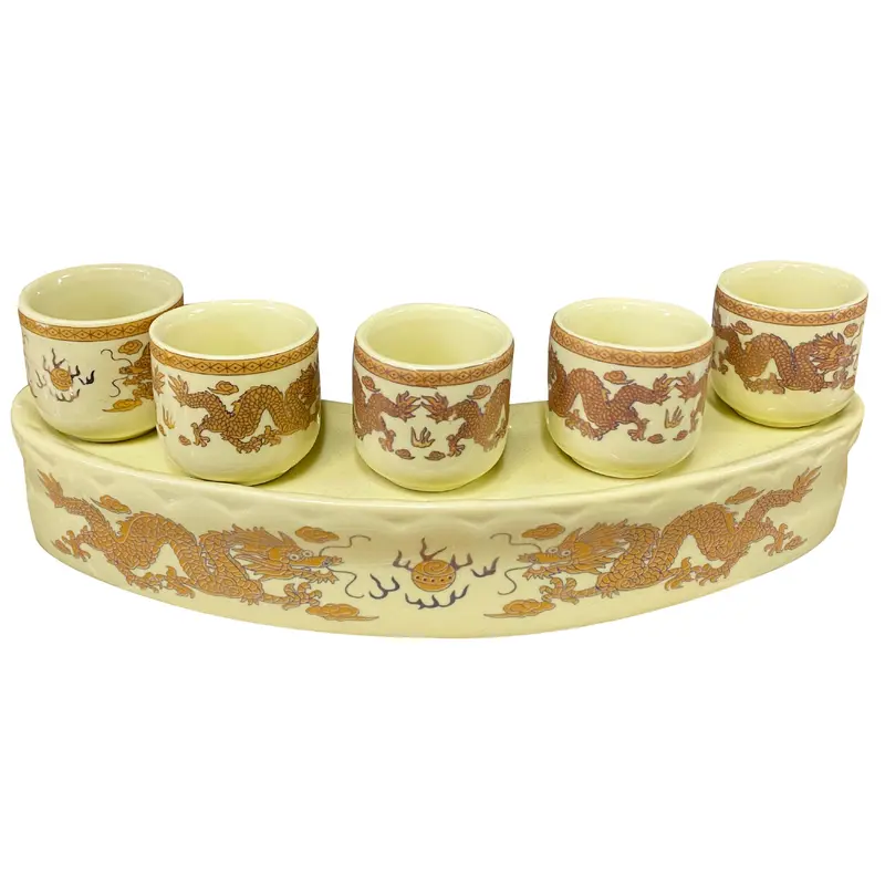 Yellow Altars Accessories Vat Pham Ban Tho Ong Dia Mau Vang