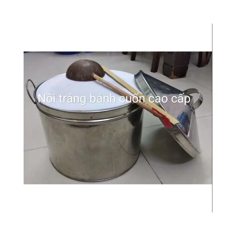 Wet Rice Paper Steamer With Tools Noi Trang Banh Cuon Kem Dung Cu Size 28cm 1set x 1