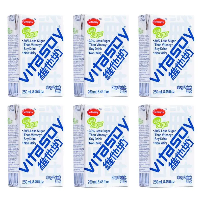 VITASOY Less Sugar Soy Bean Drink Sua dau nanh it duong (250ml x6) x1