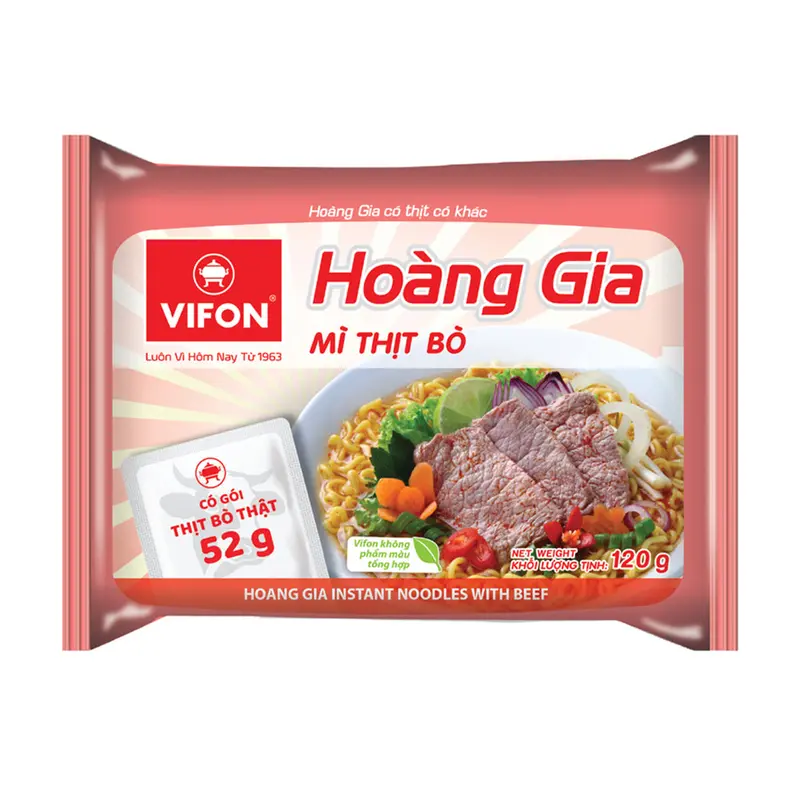 Vifon Hoang Gia With Beef  Mi Thit Bo Hoang Gia Co Goi Thit 120g x 1