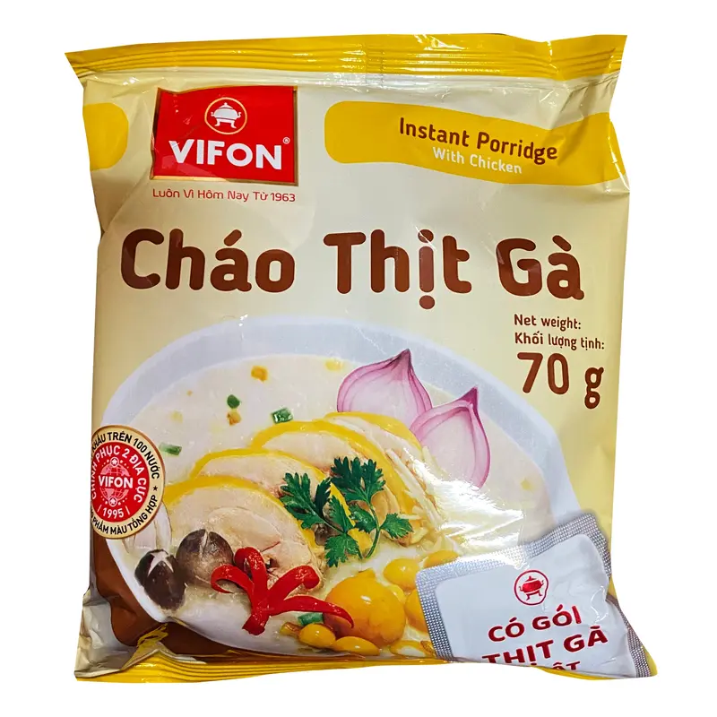 Vifon Instant Porridge Chicken Flavour Chao Thit Ga (Co Goi Thit) 70gr x 50