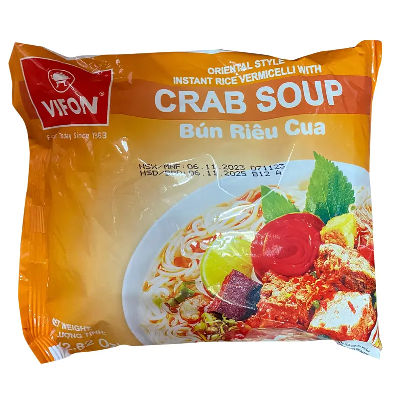 Vifon Instant Rice Noodle Crab Bun Rieu Cua An Lien ( Co Goi Rieu Cua) 80g x 30