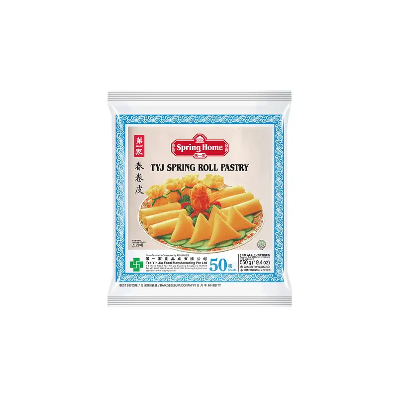 TYJ 7.5" Spring Roll Pastry(50 sheets) 190mmx190mm  Banh Trang Cha Gio Re Dong Lanh 550g x 1