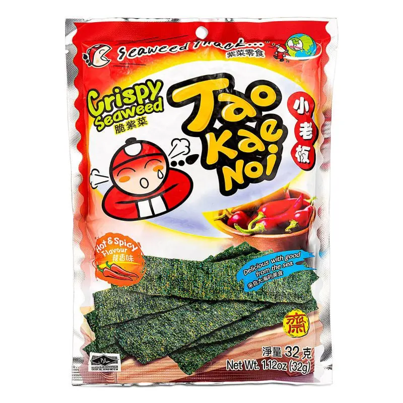 TAOKAENOI Crispy Seaweed Hot & Spicy Rong bien gion vi cay 32g x1