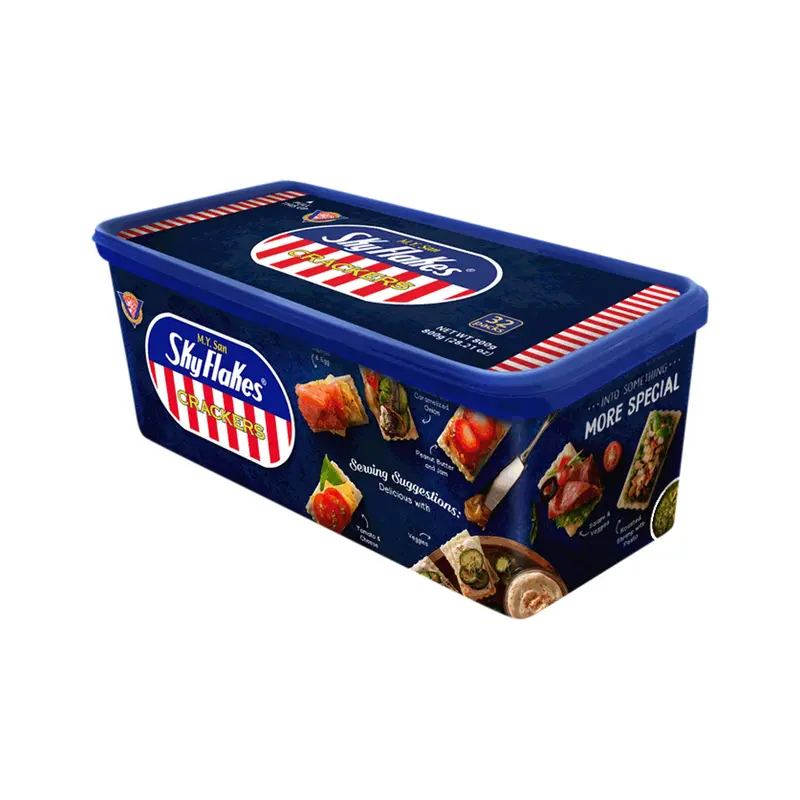 SKYFLAKES Biscuits (Plastic Pail - Large) Banh Quy Gion 800gr x 1