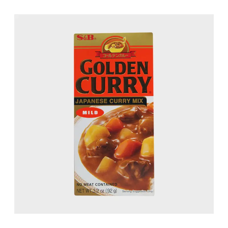 S&B Golden Curry Japanese Curry Mix in Block Mild () Vien Gia Vi Ca RI Nhat Ban It Cay 92g x1