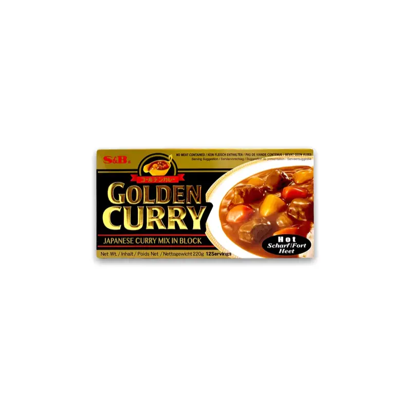 S&B Golden Curry Roux Hot () Vien Gia Vi Ca Ri Nhat Ban Cay 220g x 1