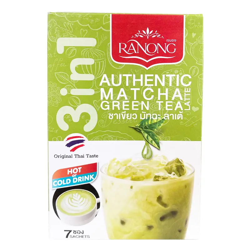 Ranong Tea Matcha Green Tea Latte Mix Tra Matcha Pha San (23gx7) x 24