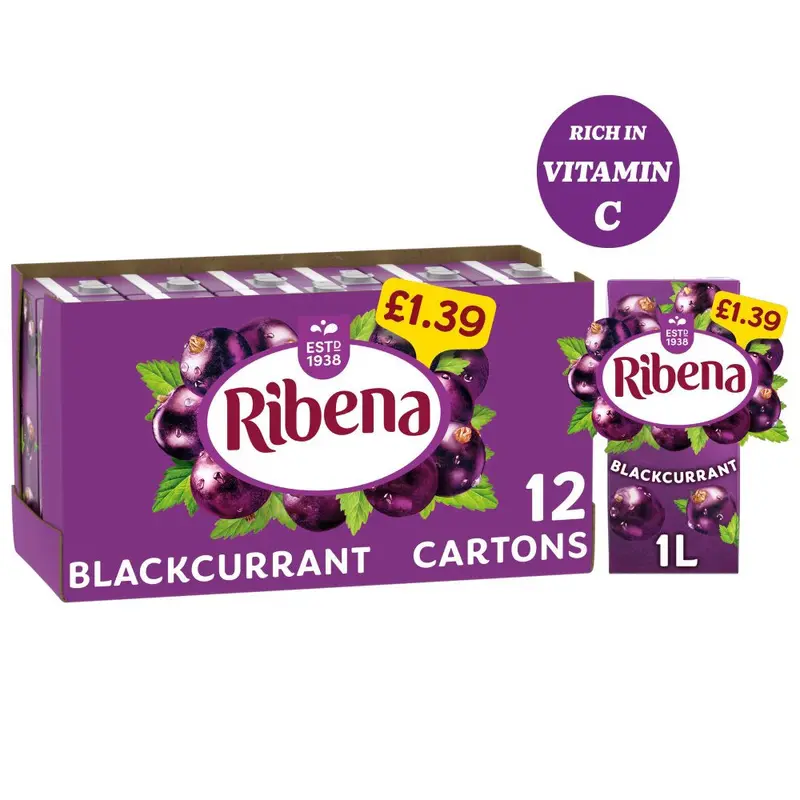 Ribena Blackcurrant Juice Drink Nuoc nho den 1L x1