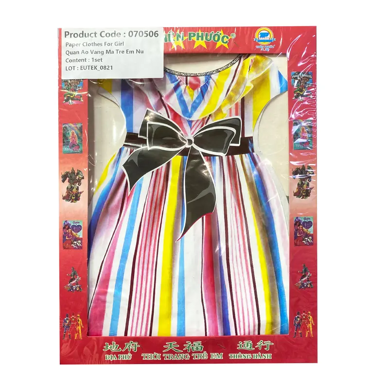 Paper Clothes For Girls Quan Ao Vang Ma Tre Em Nu 1 set x 1