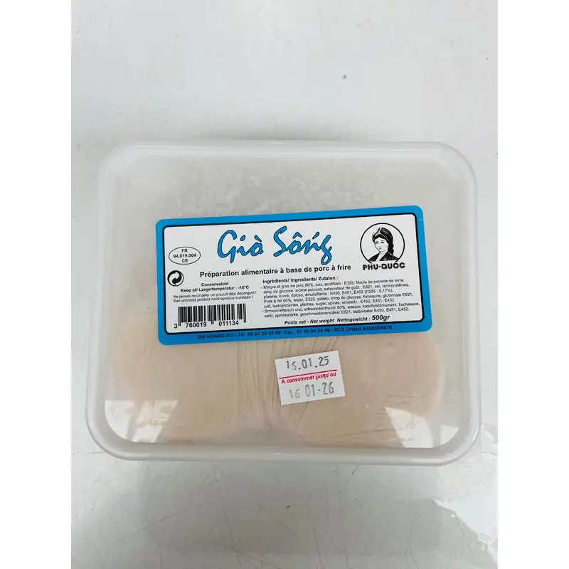 Phu Quoc Frozen Pork Paste Gio Song Dong Lanh 500g x 1