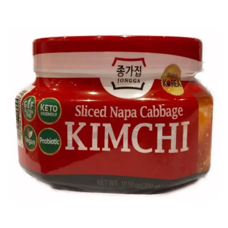15754 Chongga Mat Kimchi no fish sauce in jar cut cabbage Kim chi Cai thai trong hu  chay 300gr x 6 (box)