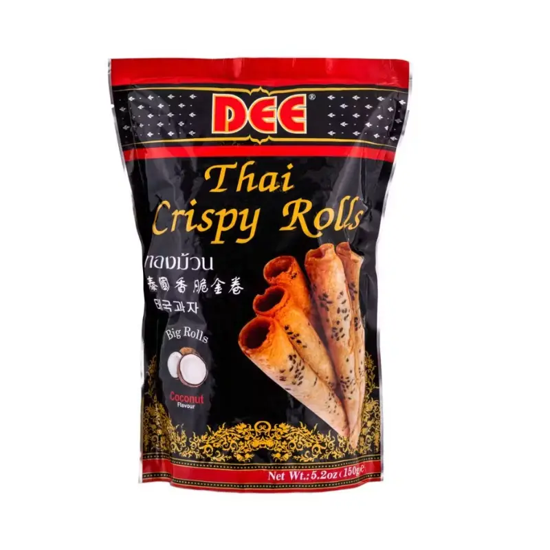 16052 Dee Crispy rolls Original/Coconut Flavor  Banh Que Cuon Vi Dua 24x150g
