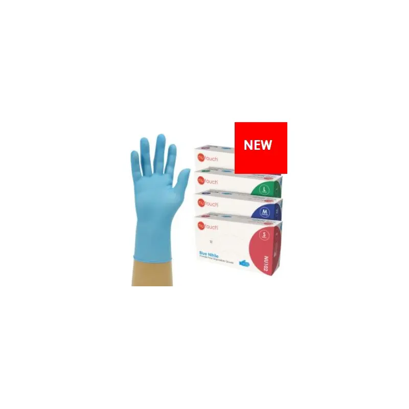 Nutouch Blue PF Nitrile Gloves Gang Tay Xanh Size S 100pairs x 1