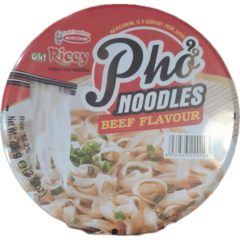 Oh Ricey BOWLS Beef Flavour () Pho Bo 71g x 12