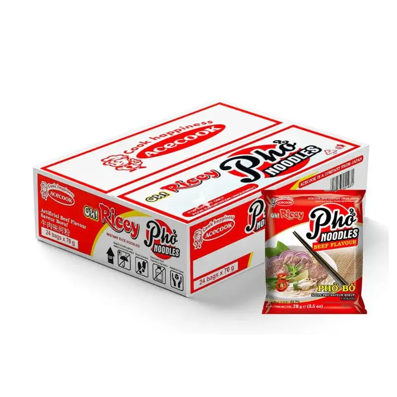 Oh Ricey Instant Rice Noodle Beef Flavour Pho Bo 70gr x 24