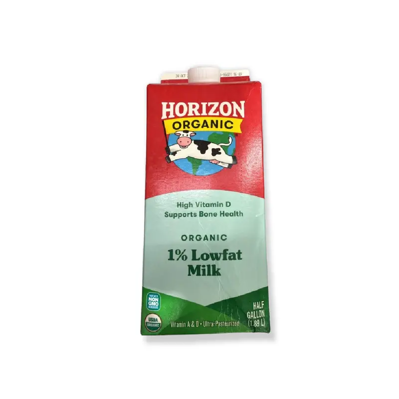 HORIZON ORGANIC MILK HIGH VITAMIN D SUPPORTS BONE HEALTH 1% LOWFAT MILK HA;F GALLON