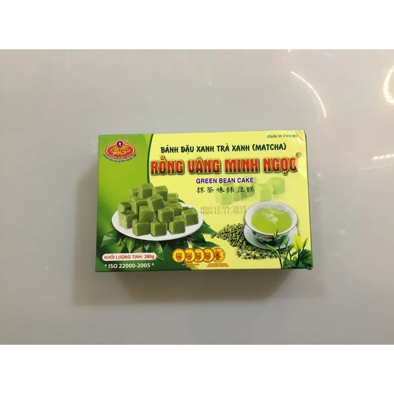 Ngoc Green Bean Matcha Cake Banh Dau Xanh Tra Xanh 280g x 1