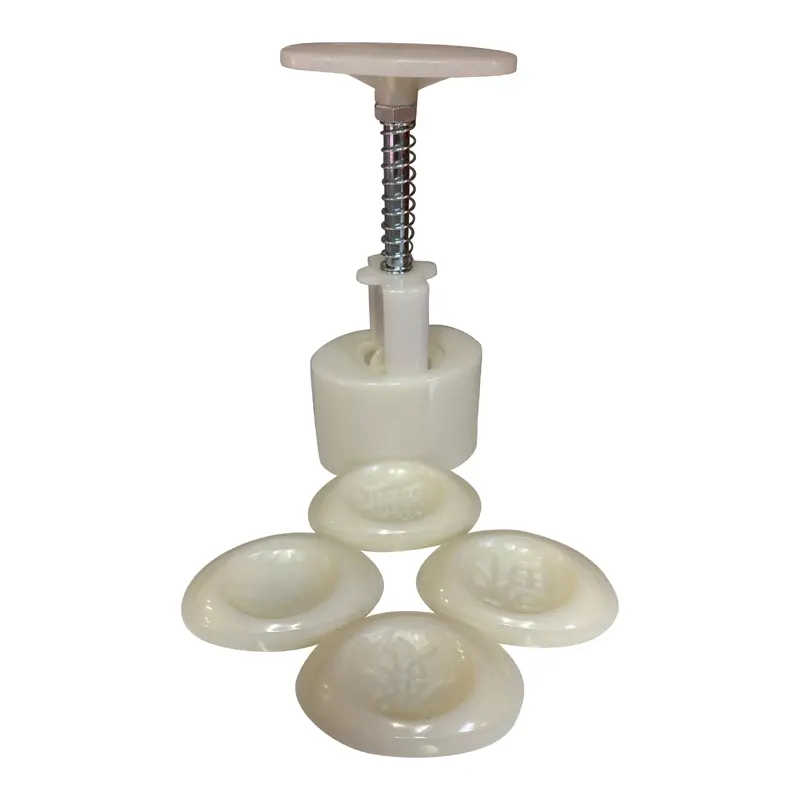 Moon Cake Mold 4 Style Gold Khuon Banh Trung Thu Lo Xo 50G 4 Mat Thoi Vang 1pc x 1