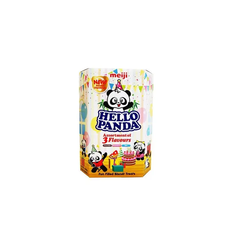 Meiji Hello Panda Assortment of 3 Flavours Chocolate, Strawberry & Milk Biscuits (26g x 10 Packets)() 260g