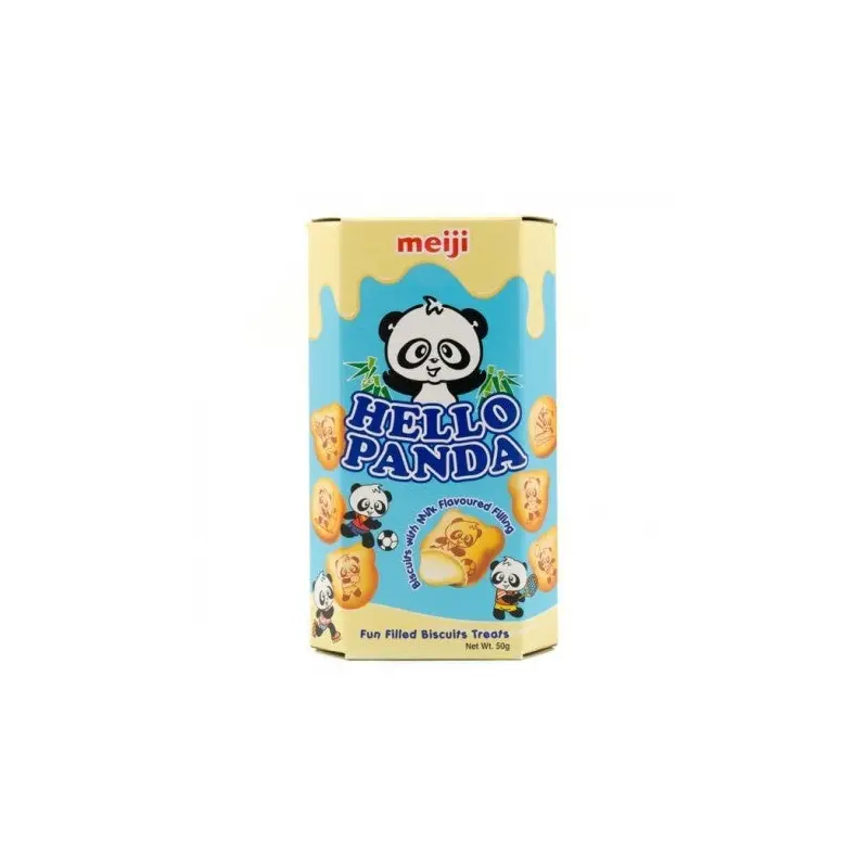 Meiji Hello Panda Biscuits With Milk Flavoured Filling Banh Gau Nhan Kem Sua 50g X1