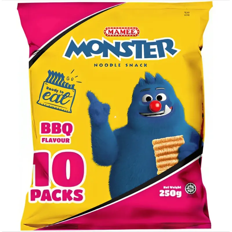 Mamee Monster Crispy Noodle BBQ - (25g x 10) x1