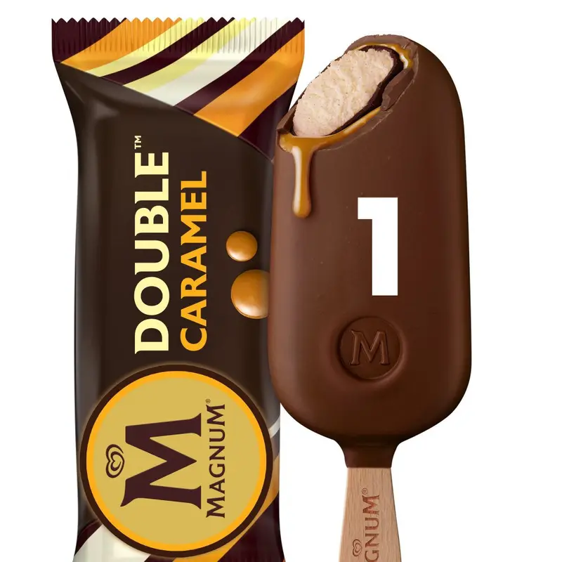 Magnum Double Caramel kem Vani phu socola va caramel (71g) 88ml x1