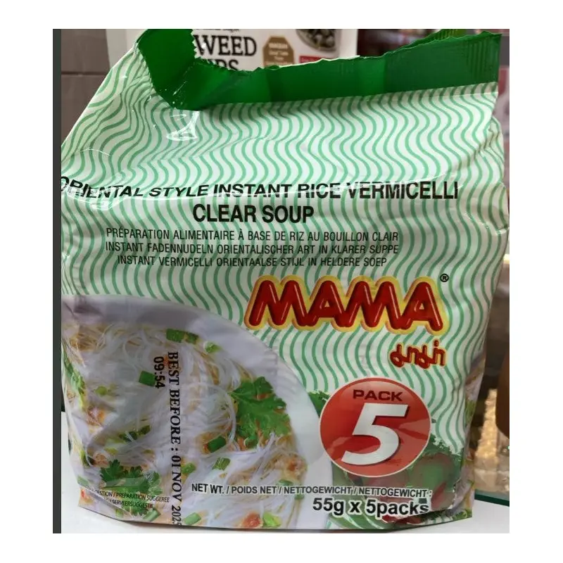 MAMA Clear Soup - Rice VERMICELLI (Multi-pack 5) (55g x5 ) x 1