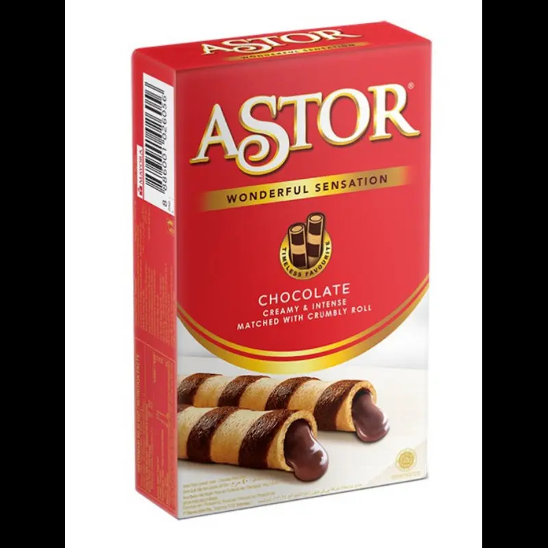 MA Astor Chocolate Wafer Roll  Banh Que Vi Socola 40g x1
