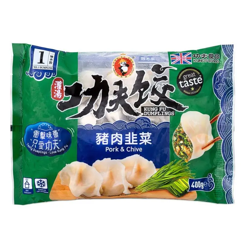 KUNG FU Pork & Chive Dumplings -Hoanh Thanh Heo He 400g x 1