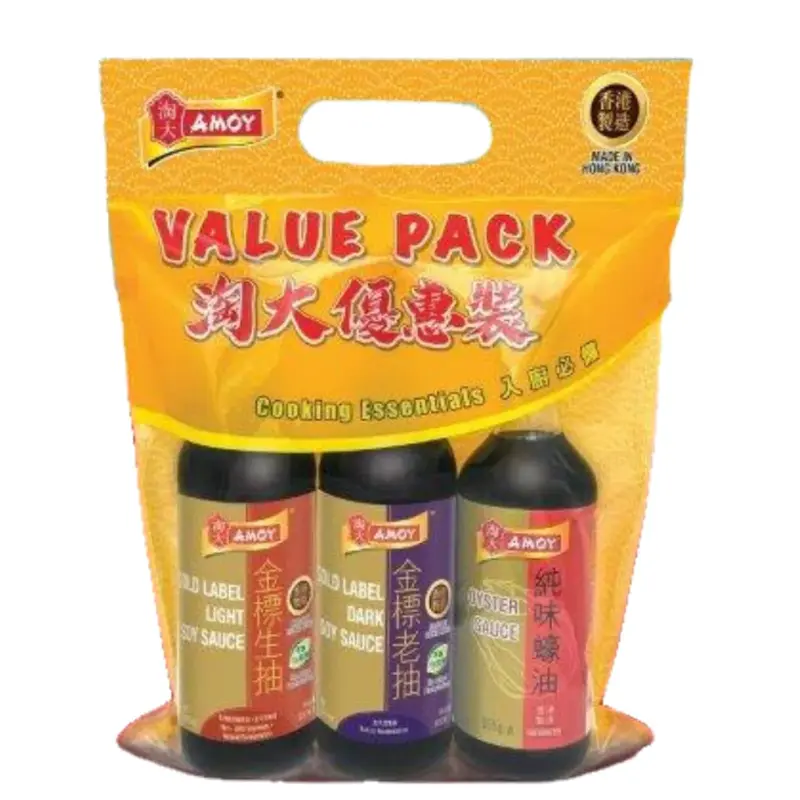 13894 Amoy Value Pack GL Light + Dark Soy + Oyster Sauce Goi tiet kiem Amoy (2*500ml+555g) x1