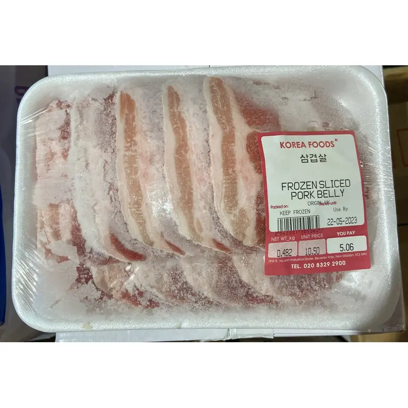 Korea Foods Frozen Sliced Pork Belly Ba Chi Heo Cat Lat 400gx1
