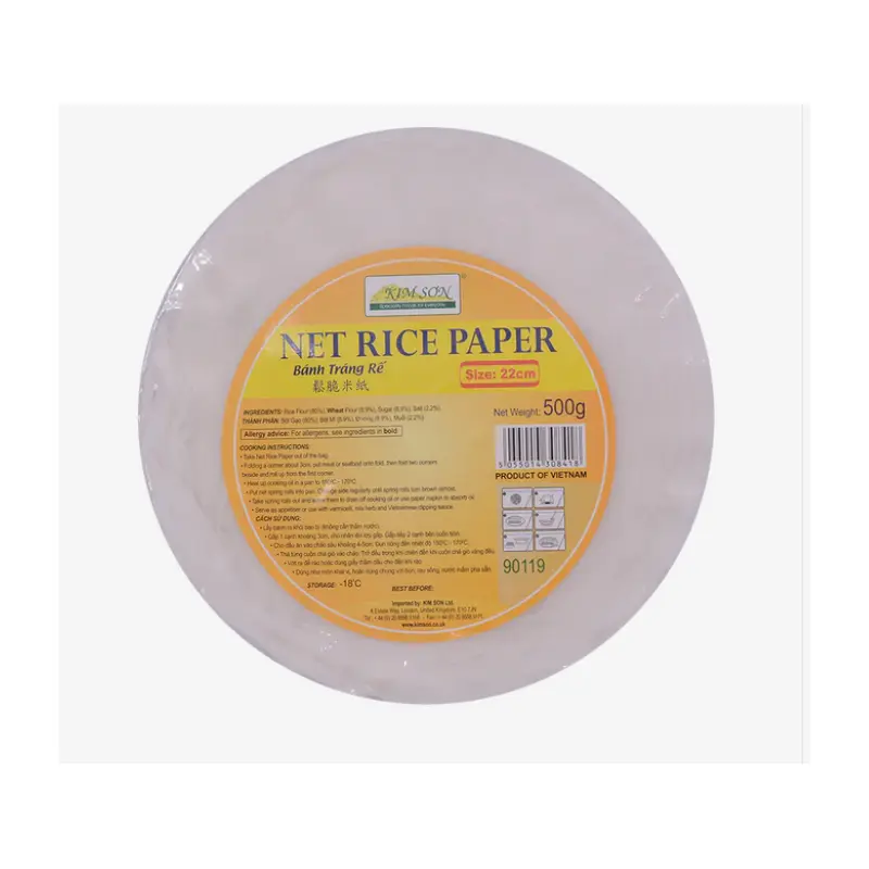 Kim Son Frozen Net Rice Paper Banh Trang Cha Gio Re Dong Lanh 22cm 500g x20 (box)