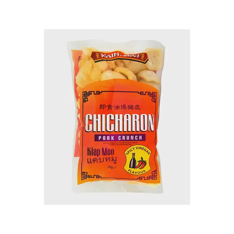 Kain-Na! Chicharon / Kiap Moo / Pork Crunch Spicy Vinegar Flavor  Da Heo Gion Vi Giam Cay 70g x1