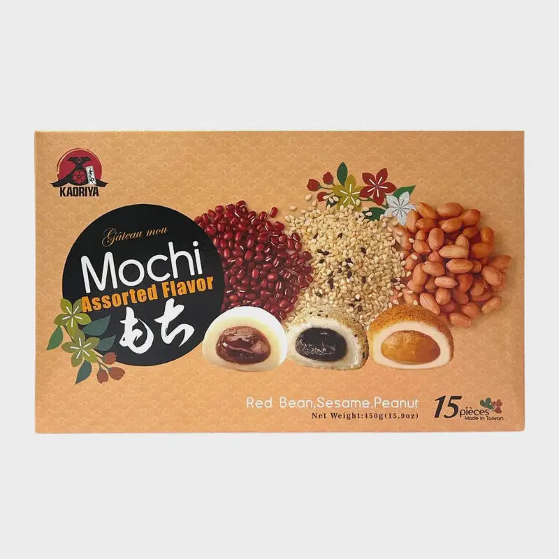 Kaoriya Mixed Mochi - Red Bean, Sesame, Peanut  Mochi Thap Cam Dau Do,  Me, Dau Phong 450g x1