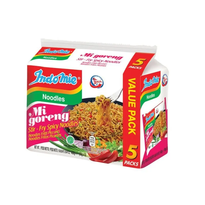 Indomie Stir-fry Spicy Noodles  Mi Goreng Cay (Pink) (80g x 5) x1 (multi pack)