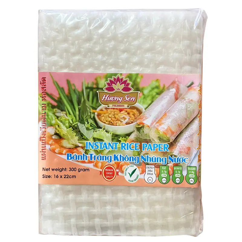 Huong Sen Rice Paper No Water Dipping Banh Trang Khong Nhung Nc 16 x 22cm 300g x 30