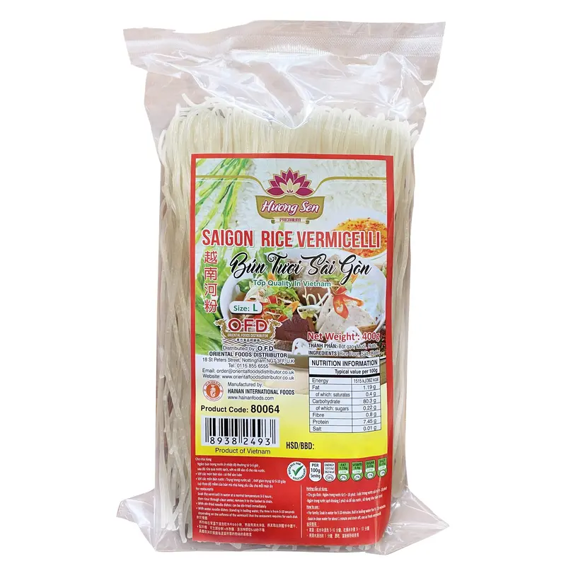 Huong Sen Saigon Rice Vermicelli Bun Tuoi Sai Gon 1.5mm Size L 400g x 1
